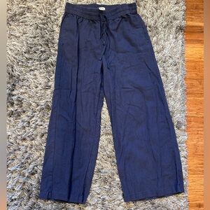 Roxy Navy Blue Linen Pants M EUC